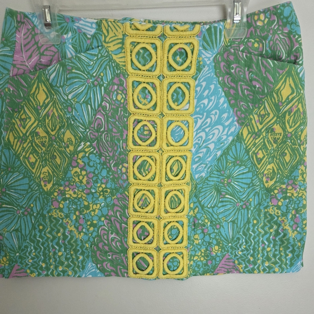 Lilly Pulitzer Sun Dance Marigold Mini Skirt Sz 8